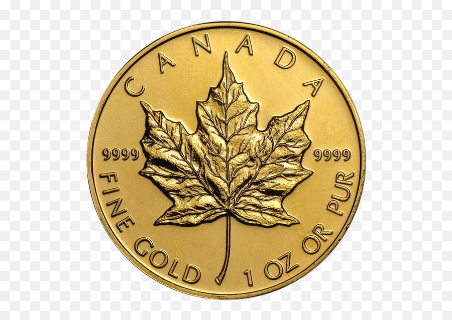 Gold Maple Leaf Coin - Gold Canadian Maple Leaf Png,Canadian Maple Leaf Png