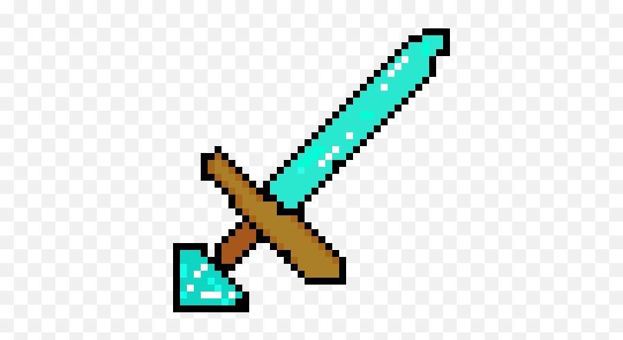 Diamond Sword - Retro Game Pixel Art Png,Diamond Sword Transparent