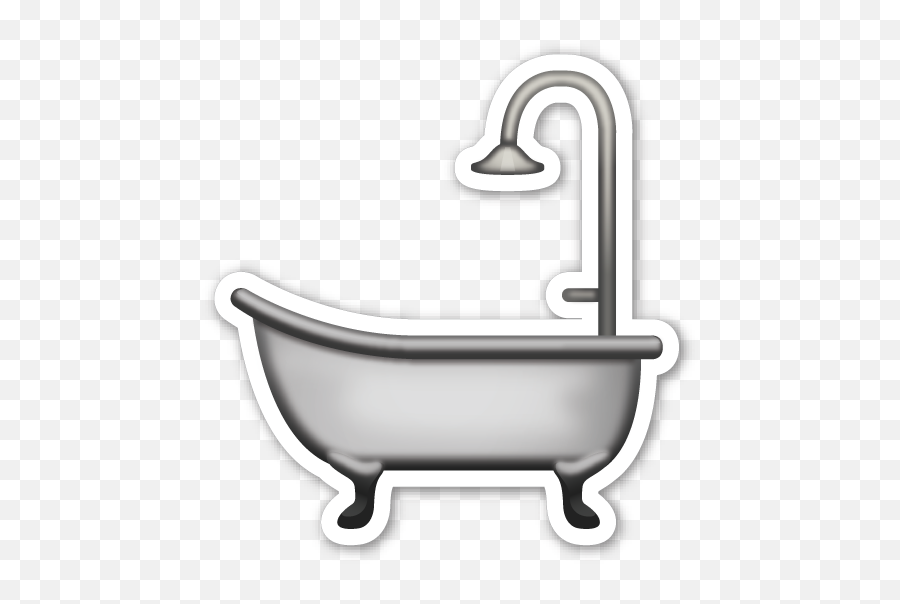 Emoji Bathtub Sticker Bathroom Pattern - Bathtub Emoji Png,Transparent Bathtub