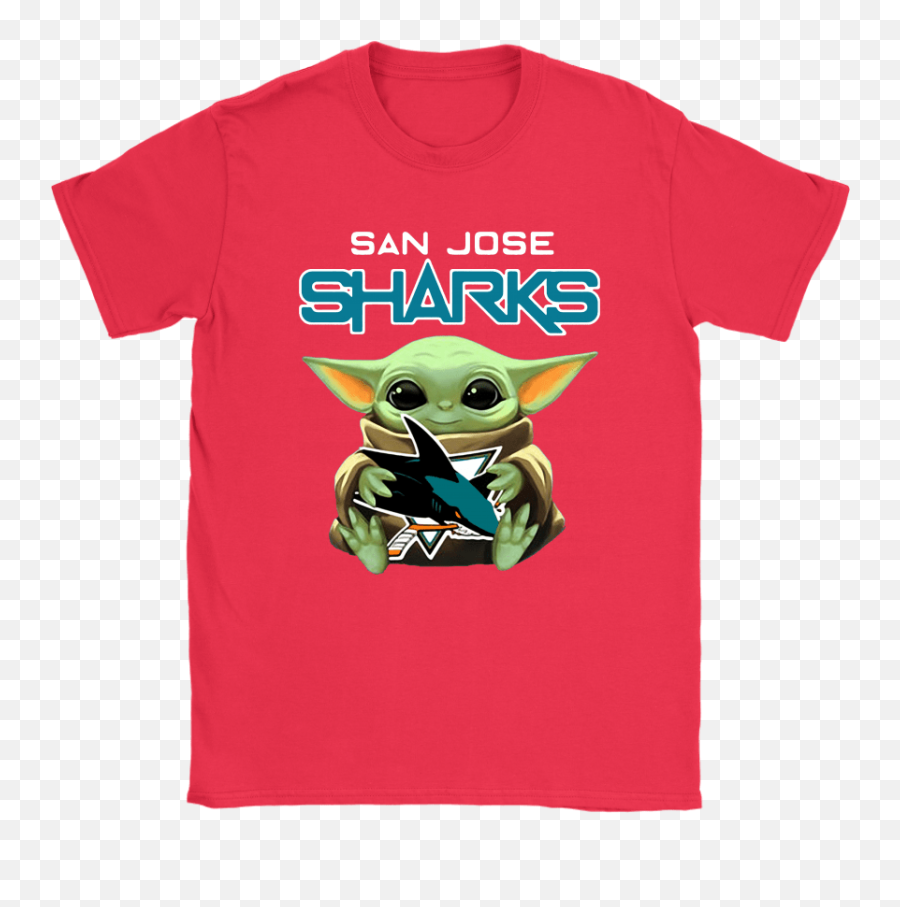 Baby Yoda Hugs The San Jose Sharks Ice Hockey Shirts U2013 Nfl T - Shirts Store San Jose Sharks Png,Yoda Png