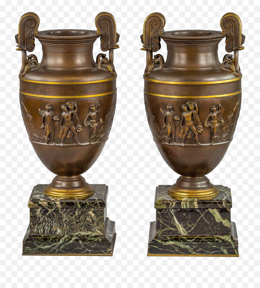 European Gilt And Patinated Bronze Urns - Antique Png,Urn Icon