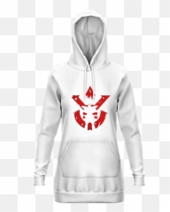 Dbz Vegeta Shadow Cool Red Symbol White Hoodie Dress - Hooded png