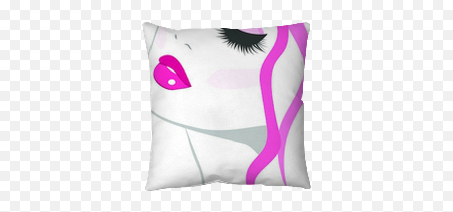 Pillow Cover Woman With Pink Lips And Nails Beauty Icon - Silueta Imagenes Para Salon De Belleza Png,Pillow Icon
