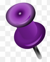 Purple Push Pin Transparent Background - Png