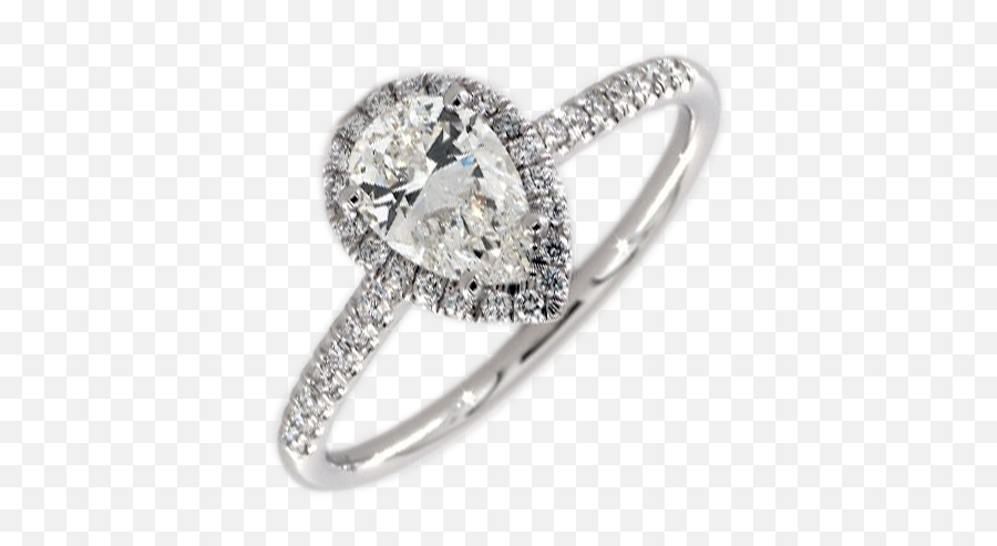 Diamond Ring - 050100ct Pear Cut Halo Engagement Ring Ring Png,Diamond Ring Png