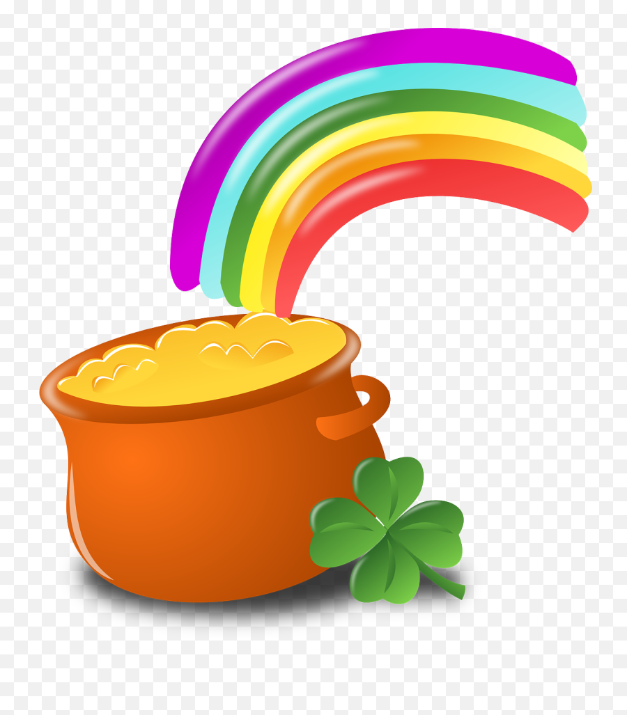 Luck Rainbow Gold - Free Vector Graphic On Pixabay St Patricks Day Clipart Png,Four Leaf Clover Transparent Background