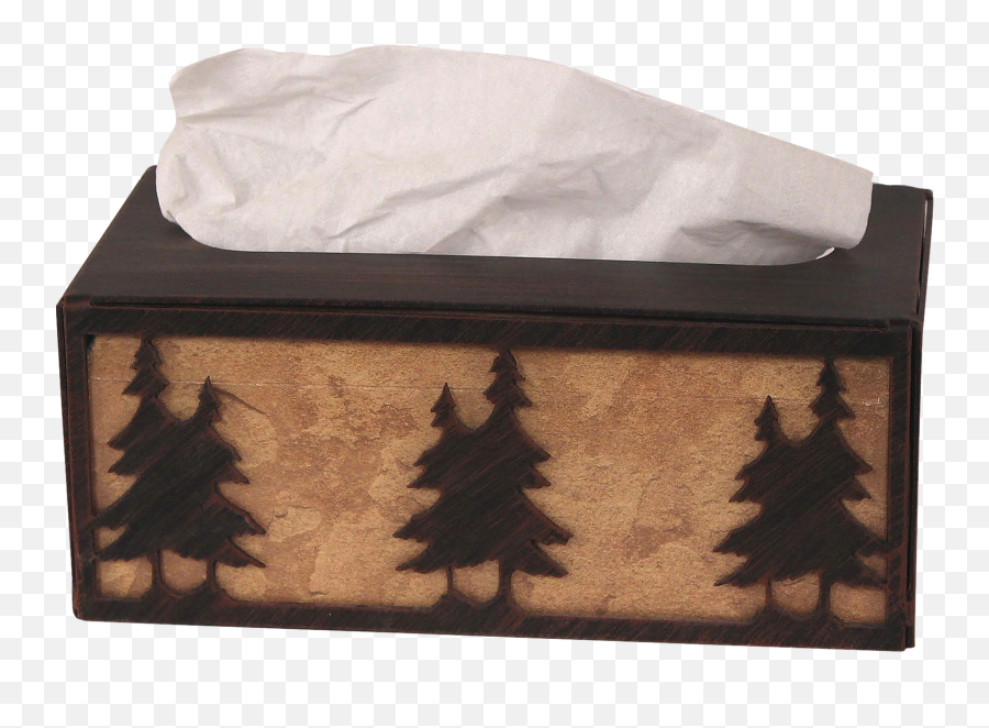 Iron Double Pine Tree Rectangle Tissue Box Cover - Christmas Tree Png,Tissue Box Png