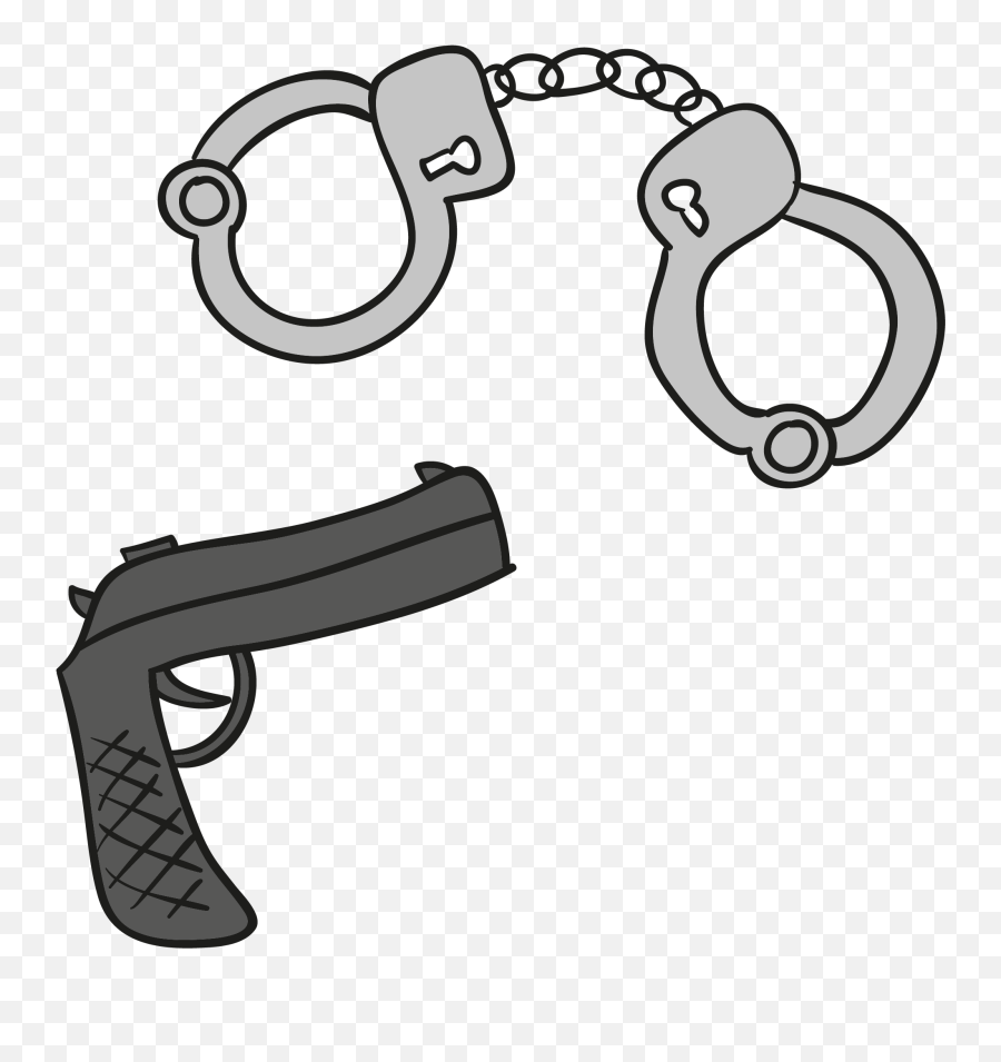 Handcuffs - Vector Handcuffs And Gun Png Download 2167 Easy To Draw Handcuffs,Handcuffs Transparent Background