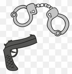 Handcuffs - Vector handcuffs gun png download 2167 Easy To Draw