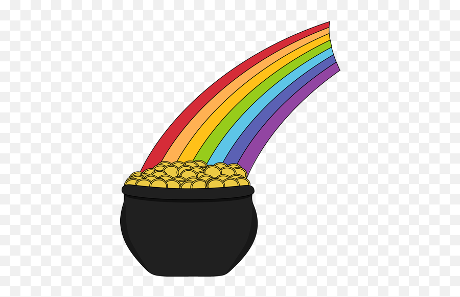 Library Of Rainbow Pot Gold Clip Art - Pot Of Gold And Rainbow Clipart Png,Pot Of Gold Png