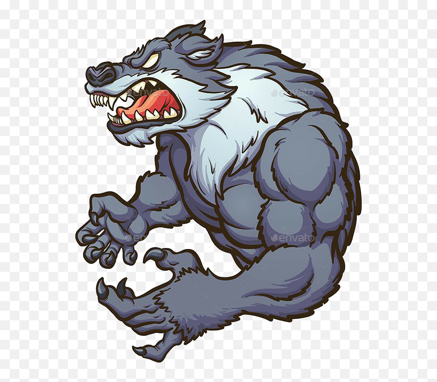 Wolf Werewolf Lobo Sticker By - Angry Wolf Wolf Cartoon Png,Werewolf Transparent