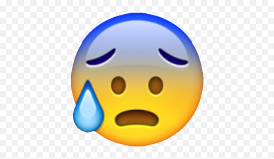 Download Hd Ohno Oh No Emoji Yellow - Cold Sweat Emoji Png,No Emoji Png