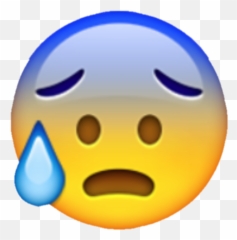 Download Hd Ohno Oh No Emoji Yellow - Cold Sweat Emoji Png,No Emoji Png