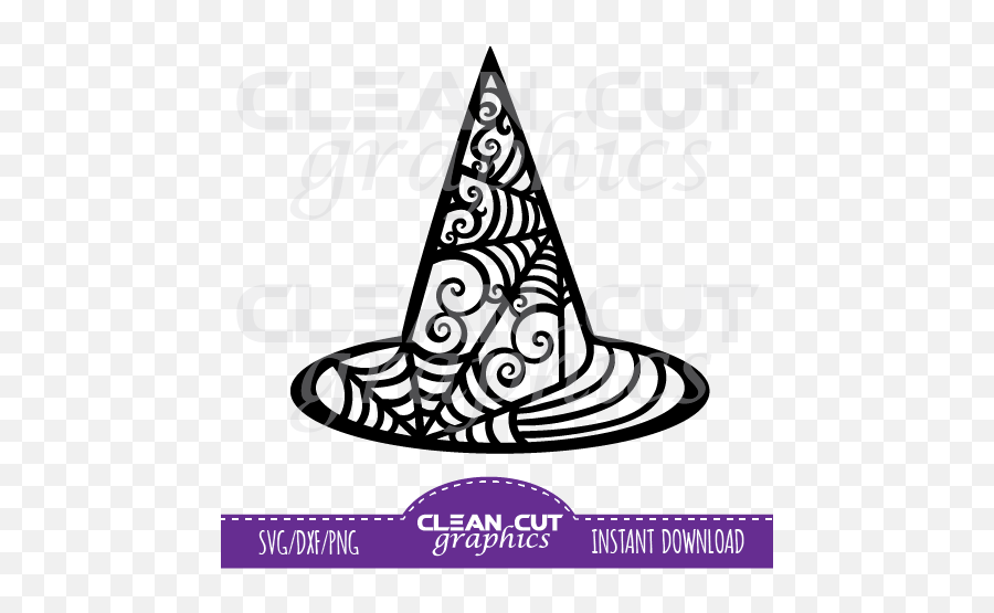 Download Fancy Spider Web And Flourishes Witch Hat - Witch Clip Art Png,Witch Hat Transparent