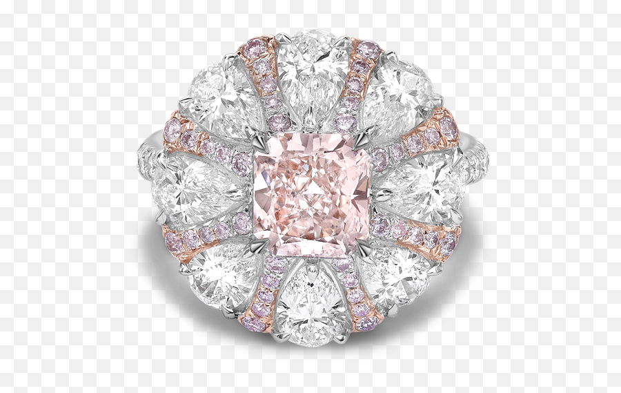 Masterpiece Radiant Cut Fancy Pink Diamond Ring 128ct In - Circle Png,Pink Diamond Png