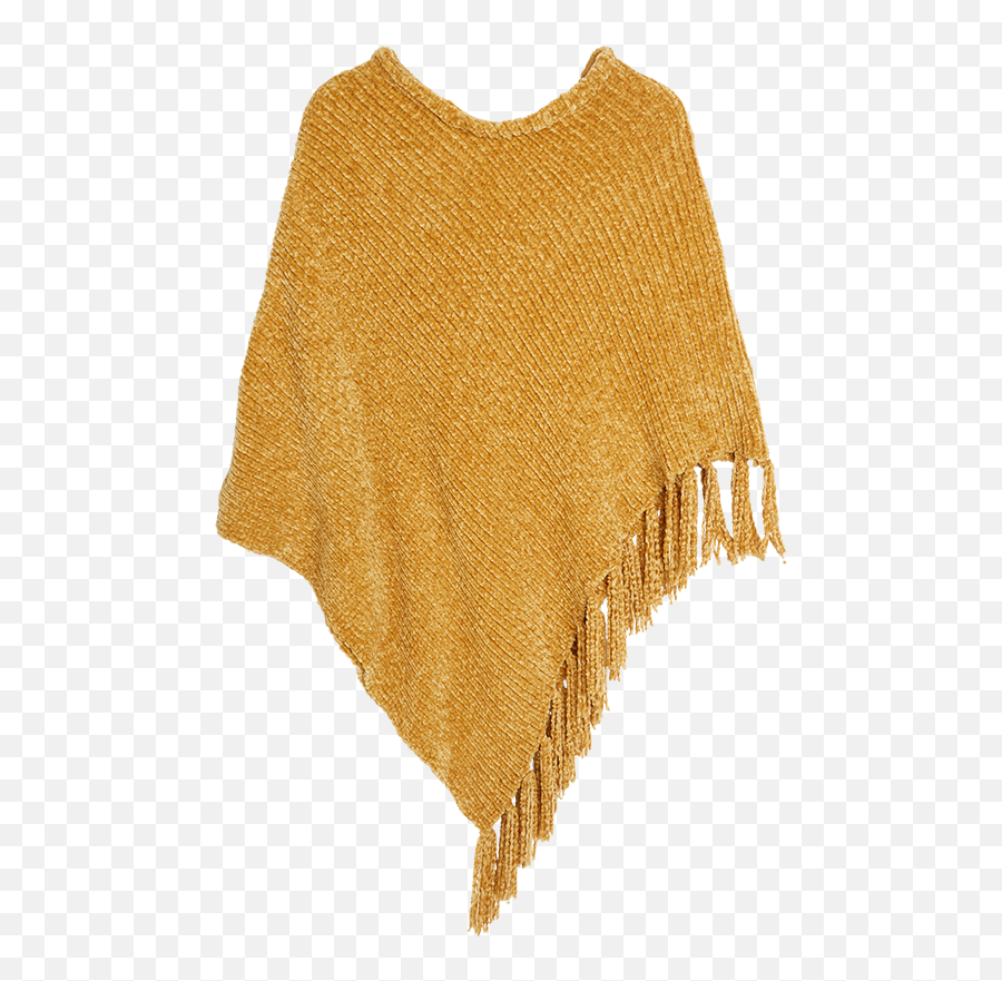 Download Yellow Poncho With Fringes - Wool Png,Poncho Png