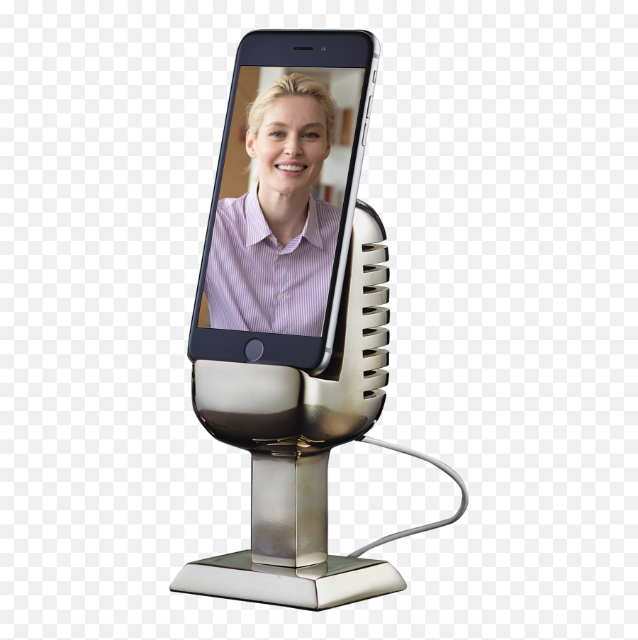 Microphone Phone Stand - Smartphone Png,Microphone On Stand Png
