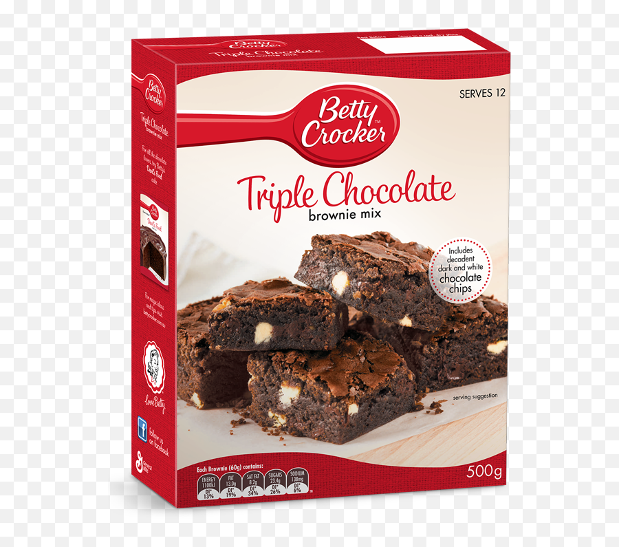 Triple Chocolate Brownie Mix Baking Products Betty - Betty Crocker Triple Chocolate Brownie Png,Brownies Png