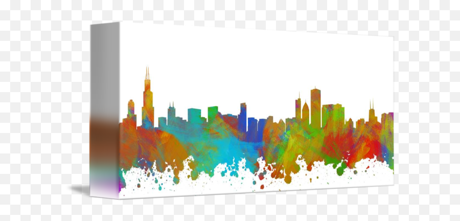 Chicago Skyline Silhouette Ii - Chicago Skyline Png,Chicago Skyline Silhouette Png