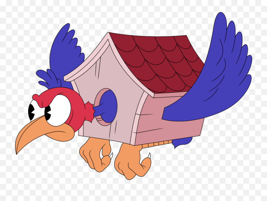 Contra Pac - Man World 2 Bird Cartoon Vertebrate Beak Cuphead Wally Warbles Png,Cuphead Transparent