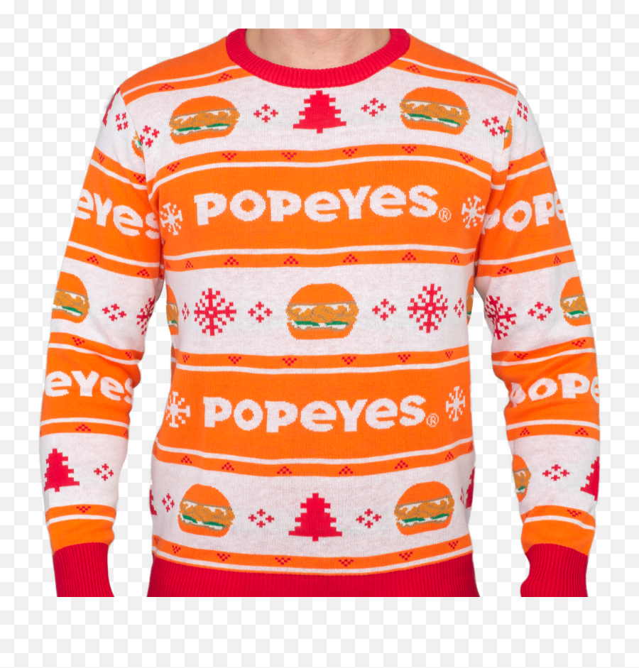 Popeyes Chicken Sandwich Ugly Christmas - Popeyes Chicken Sandwich Christmas Sweater Png,Ugly Christmas Sweater Png