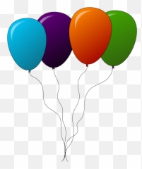 Ballon Clipart Colorful Balloon - 4 Balloons Clipart png