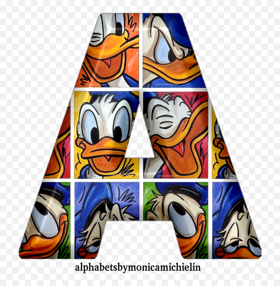 Monica Michielin Alphabets Donald Duck Face Texture - Vertical Png,Donald Duck Icon