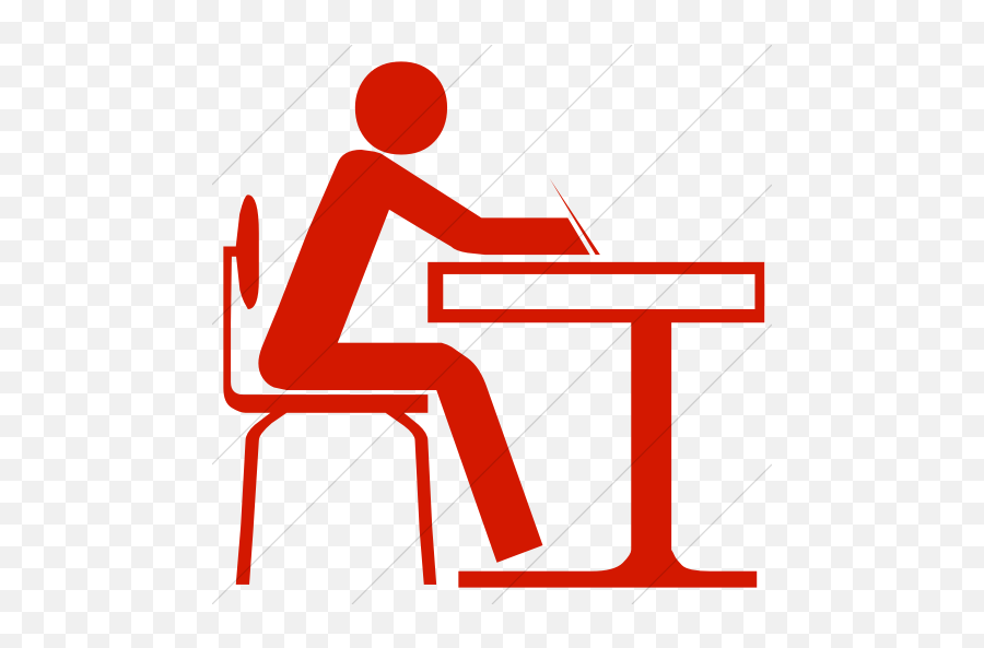 Simple Red Classica Student - Students Icons In Red Png,Student At Desk Icon