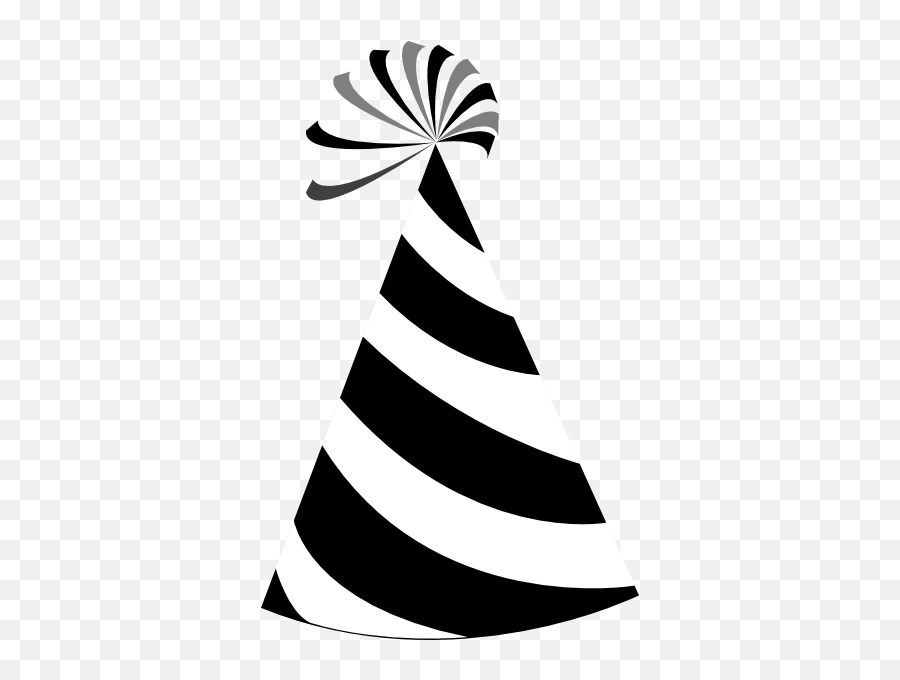 Black And White Party Hat Clip Art - Party Hat Transparent Background Birthday Hat Clipart Png,Party Hat Png