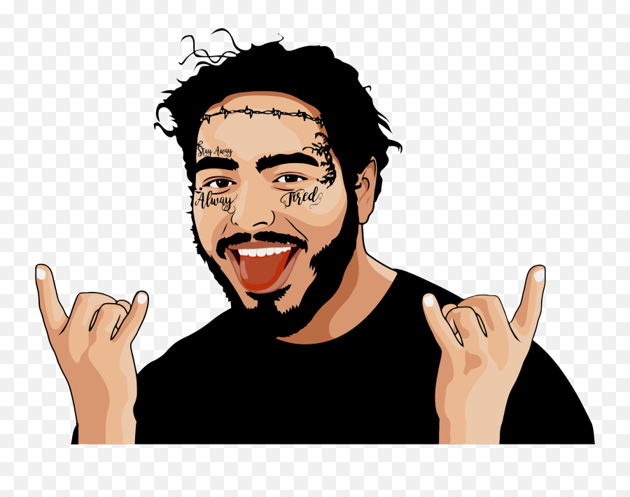 Post Malone Face Tattoos Png - Face Post Malone Png,Post Malone Png