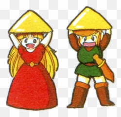 Characters - Link And Zelda Holding The Triforce Zelda Link And Zelda Holding Triforce Png,Triforce Png