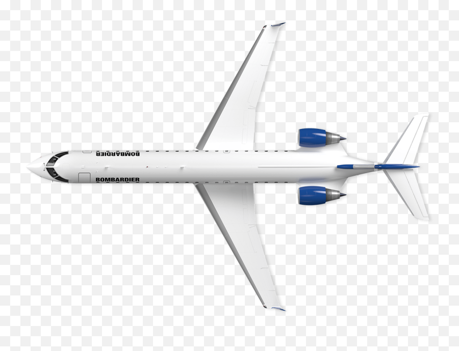 Download Hd Crj Series Bombardier Commercial Aircraft Top - Side Aeroplane Top View Png,Airplane Png Transparent