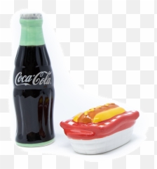 Coca - Cola Bottle And Hot Dog Salt U0026 Pepper Shakers Coca Cola Png,Salt Shaker Png