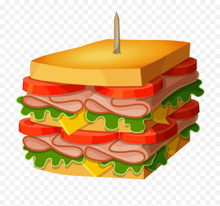 Sandwich Png Vector Clipart Picture - Cartoon Food Transparent Background,Cartoon Food Png