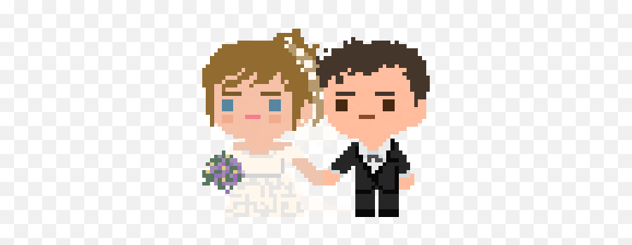 Pixel Bride And Groom By Marion Kapferer - Pixel Bride And Groom Png,Bride Png