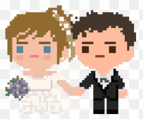 Pixel Bride And Groom By Marion Kapferer - Pixel Bride And Groom Png,Bride Png