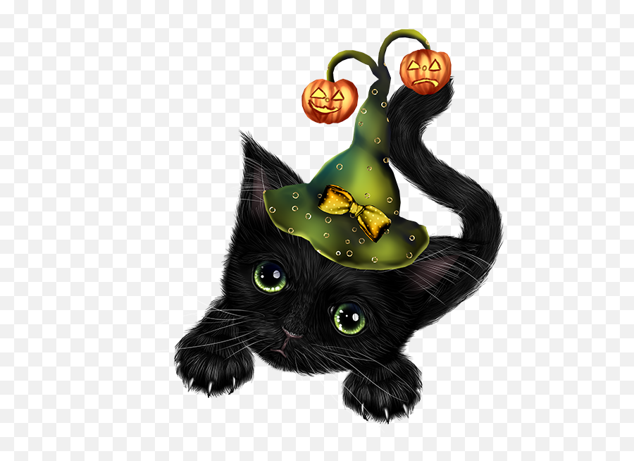 Kitten Clipart Whimsical Cat - Clipart Halloween Cute Cat Png,Cute Cat Transparent
