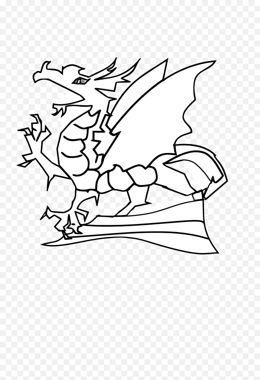 Cute Dragon Black And White Png - Colouring Template Dragon Black And White Template Of A Dragon,Cute Dragon Png