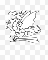 Cute Dragon Black And White Png - Colouring Template Of
