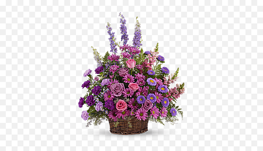 Download Hd Gracious Lavender Basket - Gracious Lavender Large Purple Flowers Arrangements Png,Funeral Png