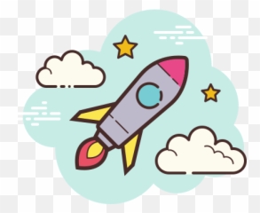 Rocket Icon In Cloud Style - Silueta De Hada Tinkerbell Png,Rocket Icon Transparent