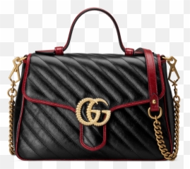 Gucci Gg Marmont Small Top Handle Bag - Mini Black Red png