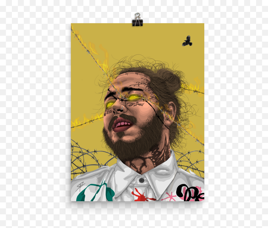 Post Malone Premium Luster Poster - Post Malone Png,Post Malone Png