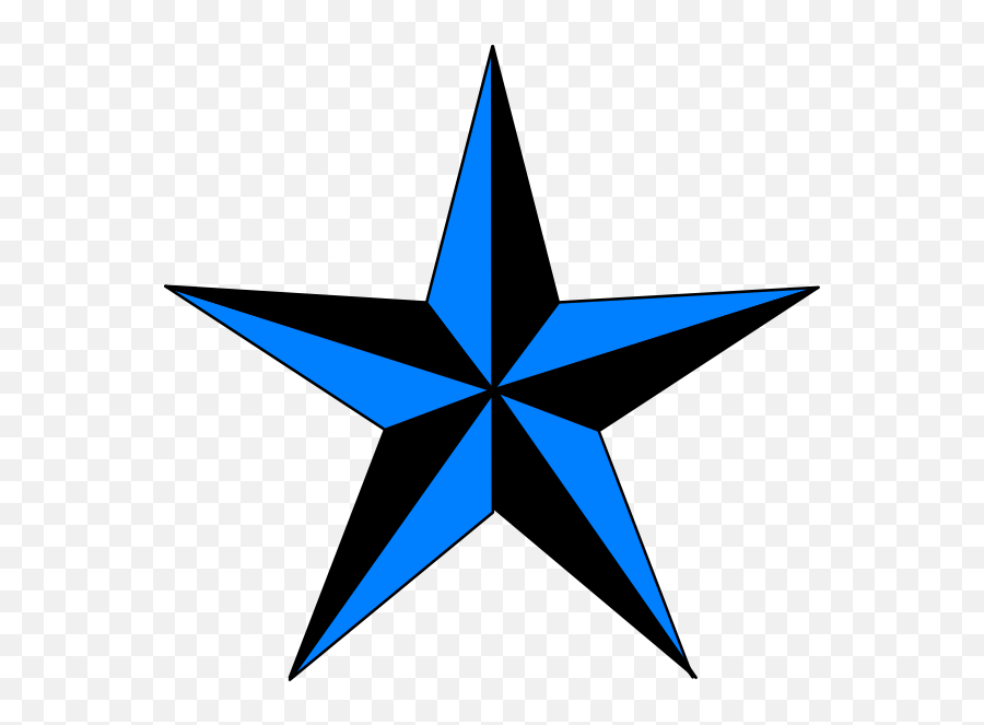 Blue Black Texas Star Clip Art - Old School Star Tattoo Blue And Black Star Png,Black Star Png