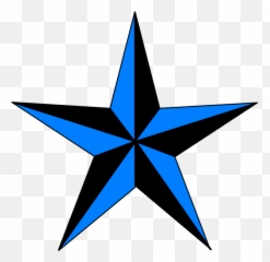Blue Black Texas Star Clip Art - Old School Tattoo And png