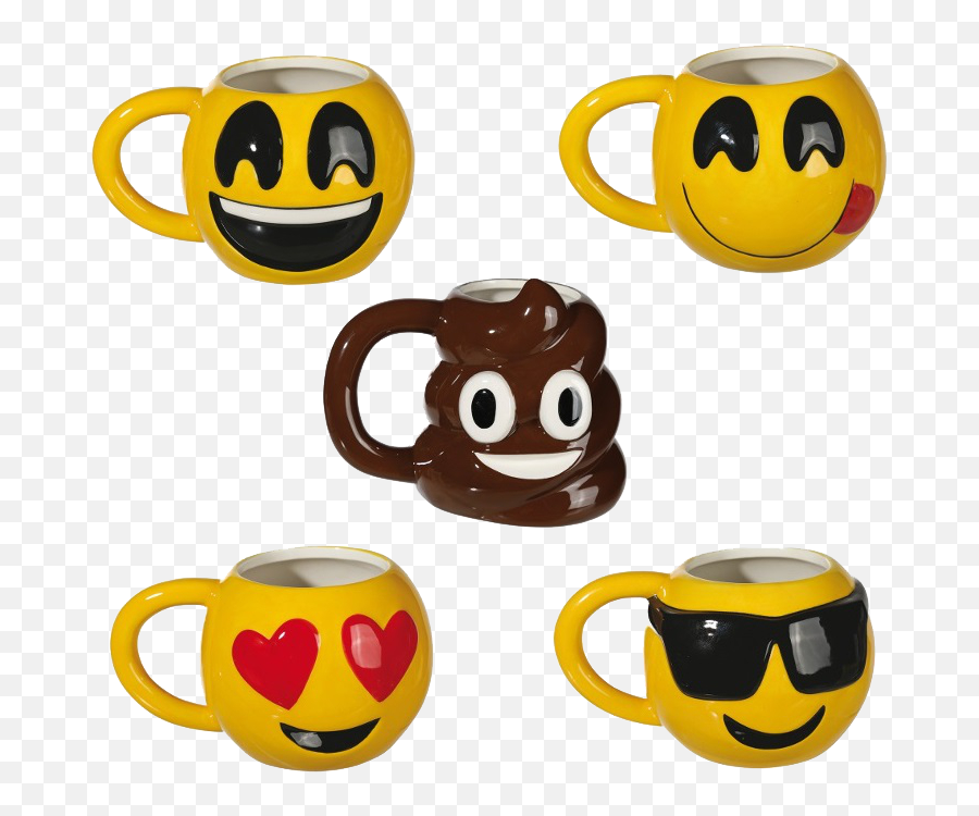 Ceramic Mug With A Cheerful Motifs Emoji - Hrnek Emoji Png,Coffee Emoji Png