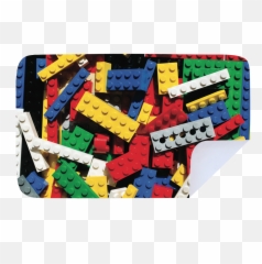 Microfibre L Printed Towel - Lego blocks Toy Block png