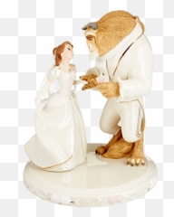 Beauty And The Beast Wedding Figurines Transparent Png - Belle And The Get Married