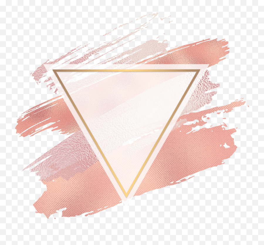 Triangle Pink Gold Brush Glitter Geometric Colorful Fra - Visual Arts Png,Gold Brush Stroke Png
