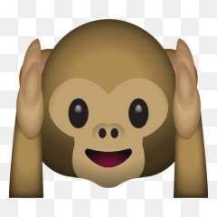 Download Hear No Evil Monkey Emoji - Hear No Evil Monkey Emoji Png,No Emoji Png